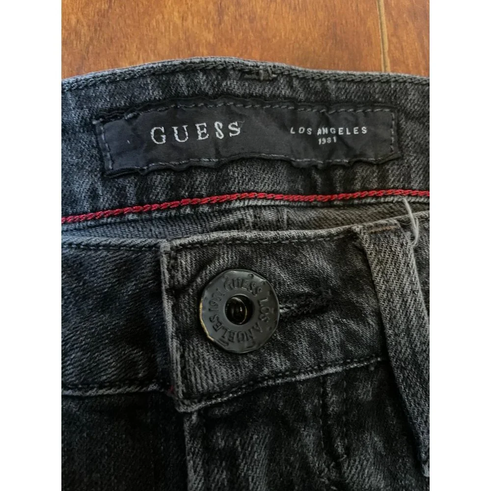GUESS LOS ANGELES 1981 Dark Gray FAIRFAX SKINNY JEANS Women size 28 - Picture 5 of 12